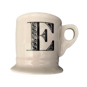Anthropologie Monogram Coffee Tea Initial Mug Letter E Shaving Style Cup
